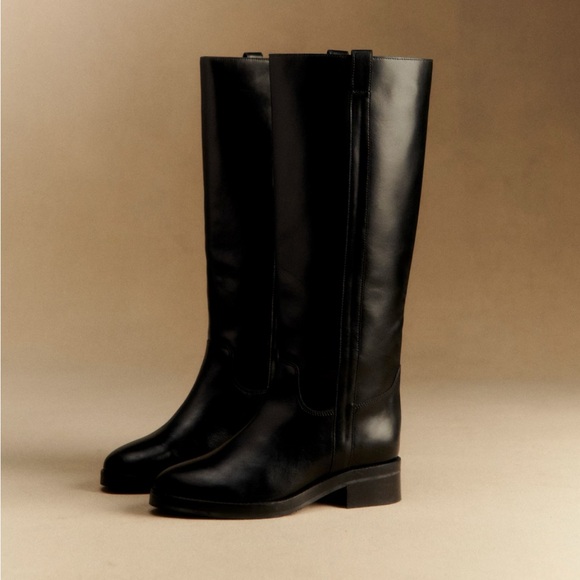 Sezane Shoes - Sezane Bridget Knee Boots Smooth Black - Size 11